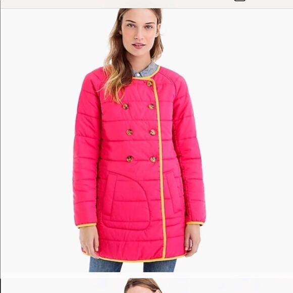 Fuchsia Blossom Puffer by J.Crew – Reversible Statement Piece - Picture 1 of 12